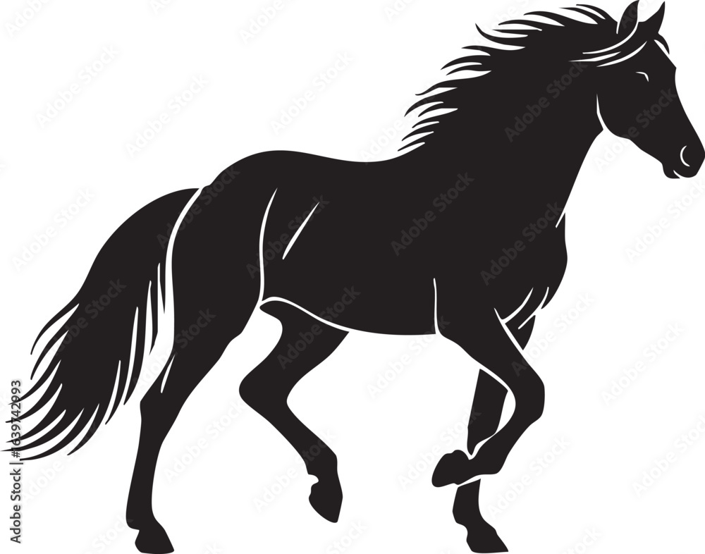 Obraz premium Majestic horse running in silhouette