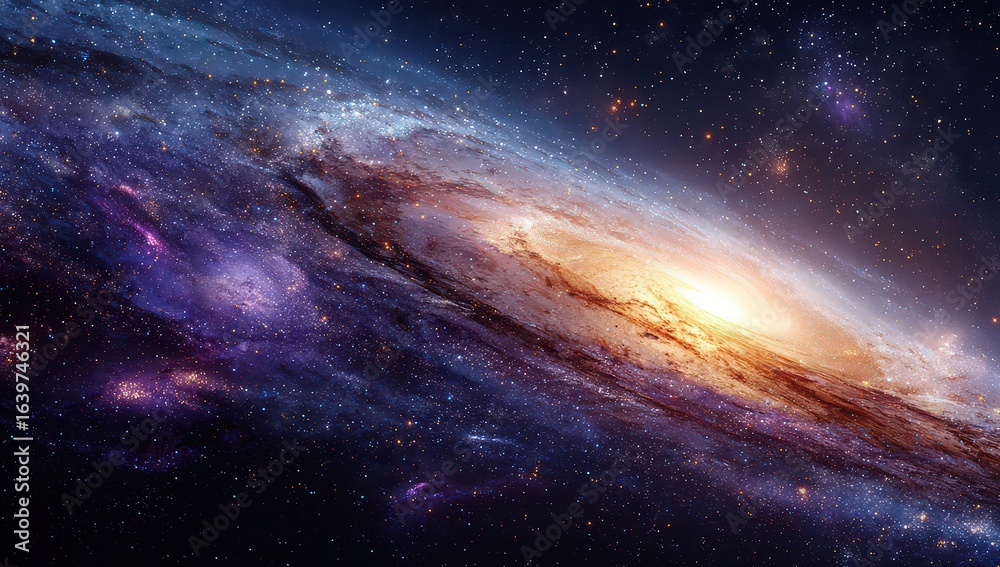 Obraz premium Pixelated Spiral Galaxy In Deep Space