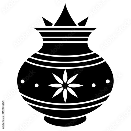 ceramic vase on white background