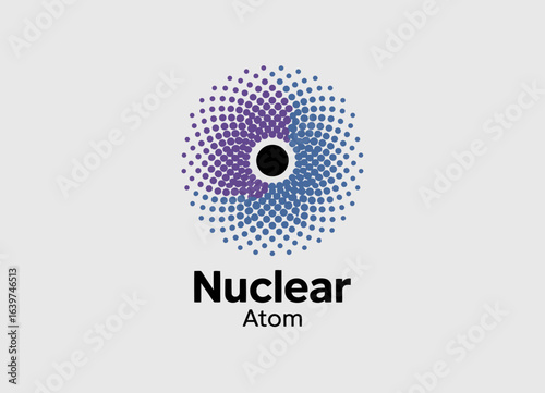 This image features a sleek representation of a nuclear atom, showcasing circular patterns and a central core, symbolizing energy and advanced technology in design.
