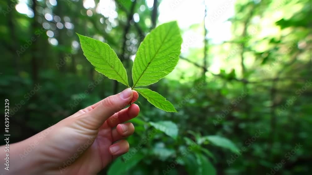 Discovering Nature's Embrace: A Lush Forest Leaf Close-Up Discovering Nature's Embrace: A Lush Forest Leaf Close-Up