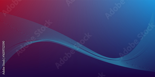 Blue purple red gradient mesh abstract background with wavy blended lines nice for wallpaper or banner
