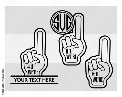 Fan Foam Fingers SVG Silhouette Bundle, Hands Up With Glove With Number One, Glove Svg, Hands Up Svg, Foam Hand Supporter, Fan Foam Fingers Png, Fan Foam Fingers Svg Images,
