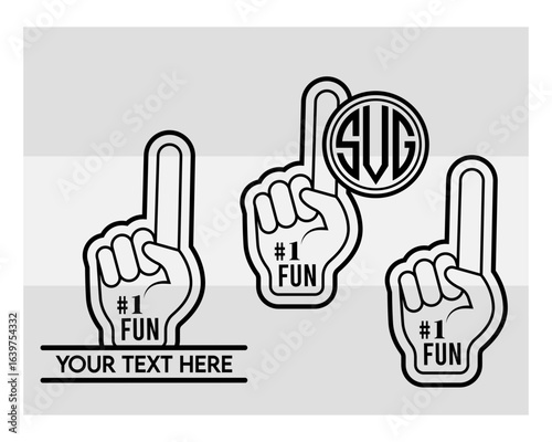 Fan Foam Fingers SVG Silhouette Bundle, Hands Up With Glove With Number One, Glove Svg, Hands Up Svg, Foam Hand Supporter, Fan Foam Fingers Png, Fan Foam Fingers Svg Images,
