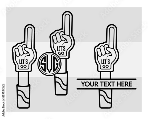Fan Foam Fingers SVG Silhouette Bundle, Hands Up With Glove With Number One, Glove Svg, Hands Up Svg, Foam Hand Supporter, Fan Foam Fingers Png, Fan Foam Fingers Svg Images,