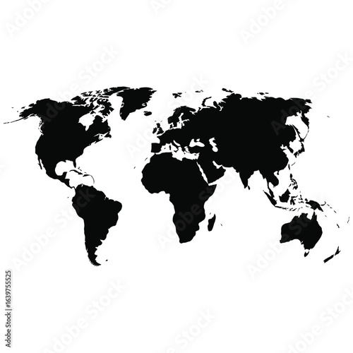 Curved world globe silhouette