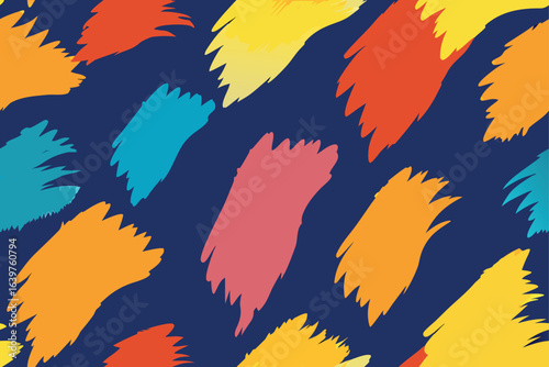 Seamless vector pattern with flying bird silhouettes and black feathers