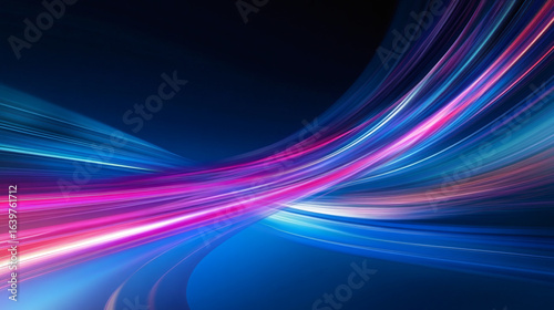 Abstract Light Flow on Dark Blue Background