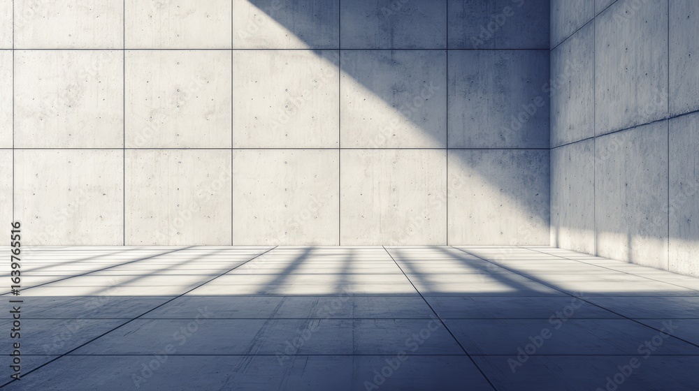 Obraz premium Minimalist concrete texture with clean lines, illustrating modern architectural aesthetics.