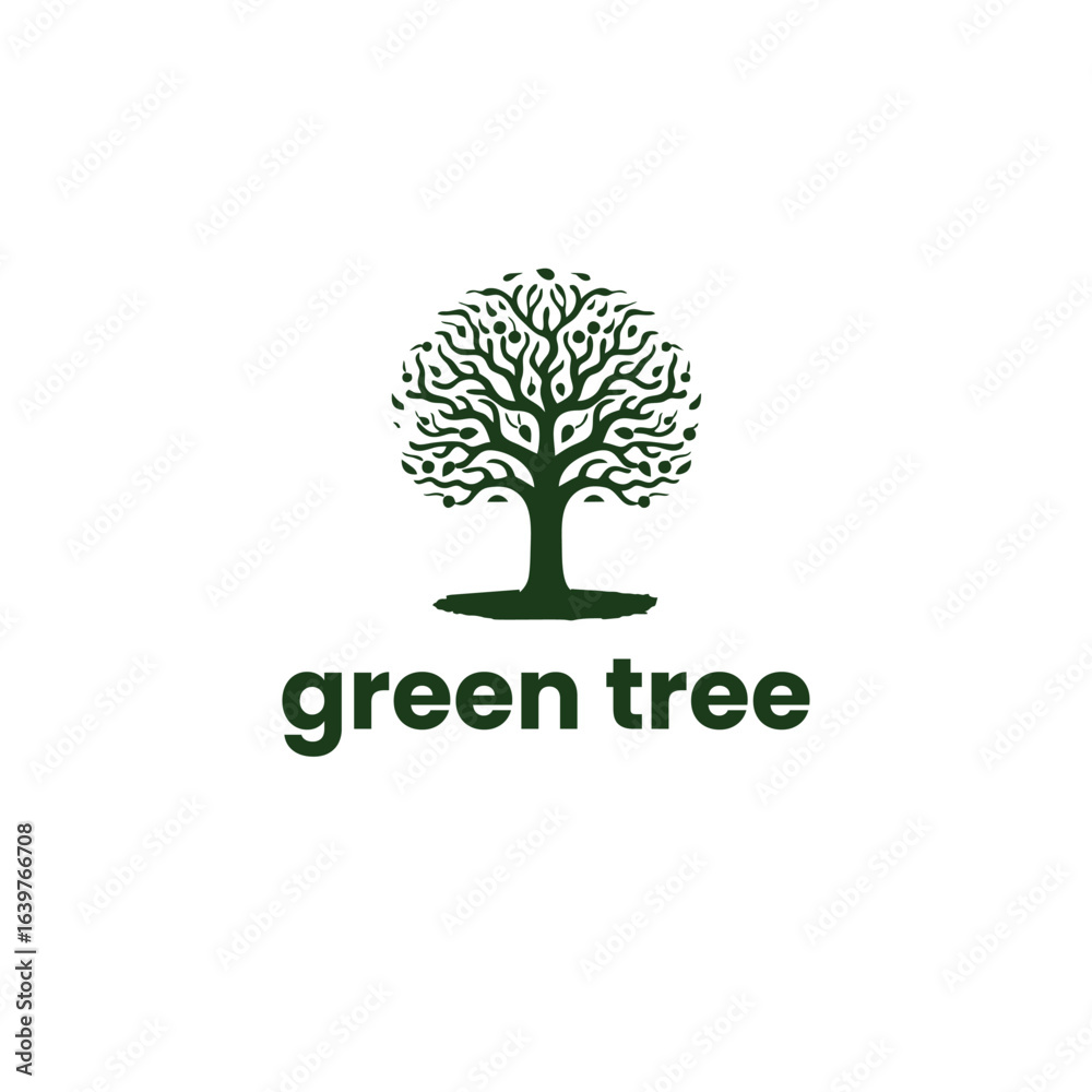 Obraz premium Green Modern Tree Logo Design 
