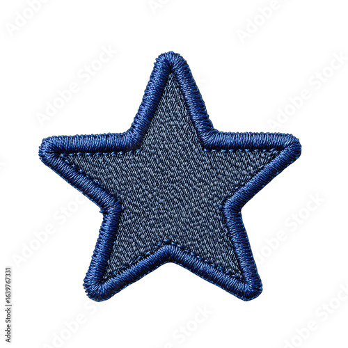 Dark navy blue embroidered star patch