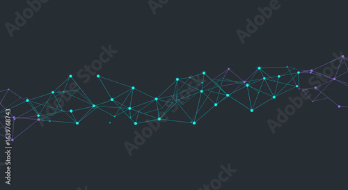 Dynamic network visualization digital space graphic representation modern environment abstract view technology concept. Vector illustration