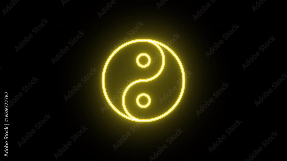 Neon Yin Yang sign animation, color flicker. Glowing neon Yin Yang icon, looped color blink animation. Buddhism philosophy, energy balance, zen harmony, meditation, karma power. 4 colors Neon Yin Yang sign animation, color flicker. Glowing neon Yin Yang icon, looped color blink animation. Buddhism philosophy, energy balance, zen harmony, meditation, karma power. 4 colors