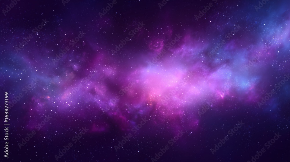 Fototapeta premium Vibrant Cosmic Nebula with Purple and Blue Hues for Digital Art and Background Design