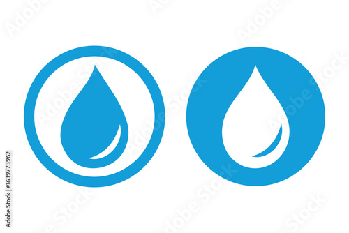 Fresh rain water droplet flat icon for apps.