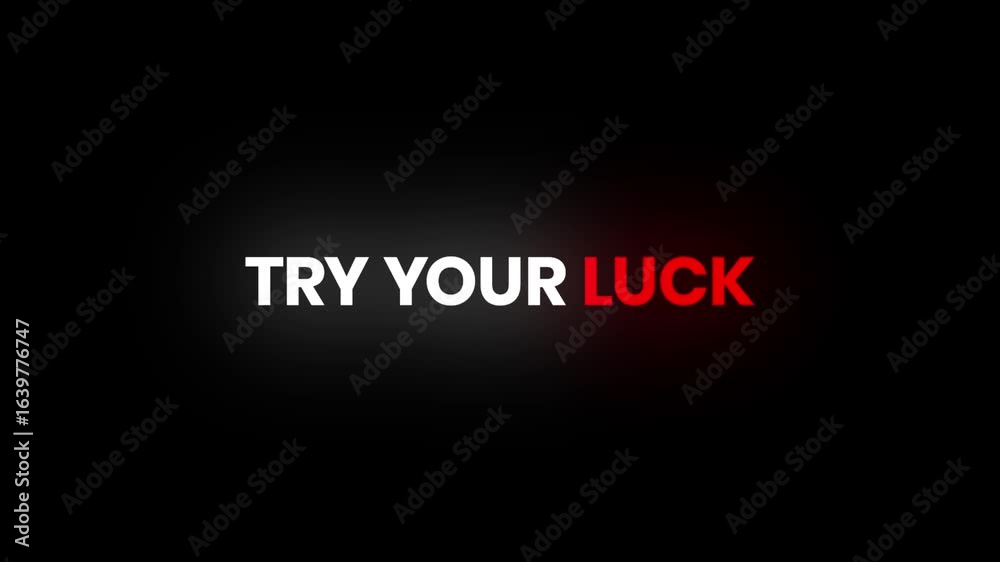 Try Your Luck – 4K Particles Text Animation for Casino and Prize Campaigns Try Your Luck – 4K Particles Text Animation for Casino and Prize Campaigns
