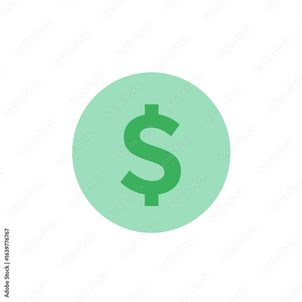 Dollar sign icon green 3D currency symbol money finance illustration on white background Dollar sign icon green 3D currency symbol money finance illustration on white background