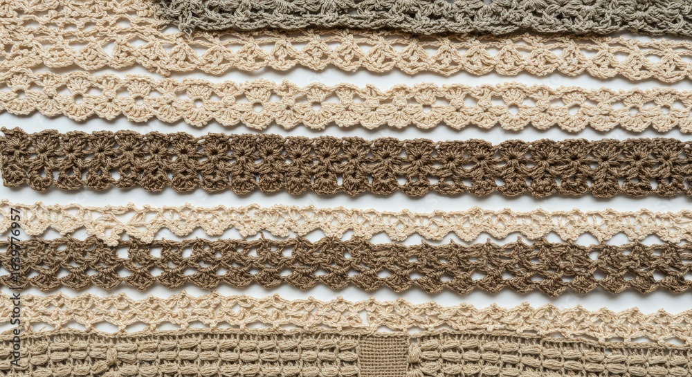 Fototapeta premium Crochet lace trims aligned