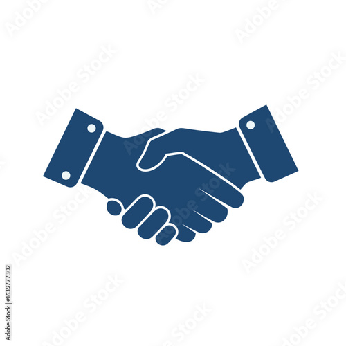 Vector illustration of two businessmen shaking hands to seal a business deal