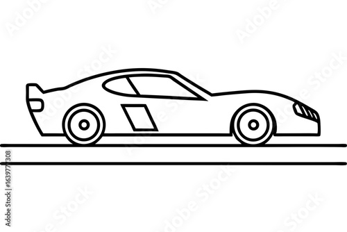 Racing Car at Starting Line Line Art – Minimal Motorsport Outline