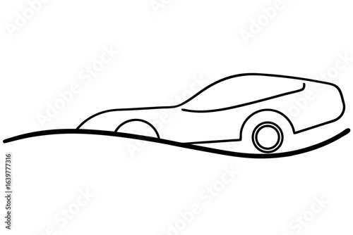 Racing Car at Starting Line Line Art – Minimal Motorsport Outline