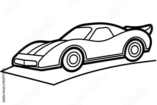 Racing Car at Starting Line Line Art – Minimal Motorsport Outline