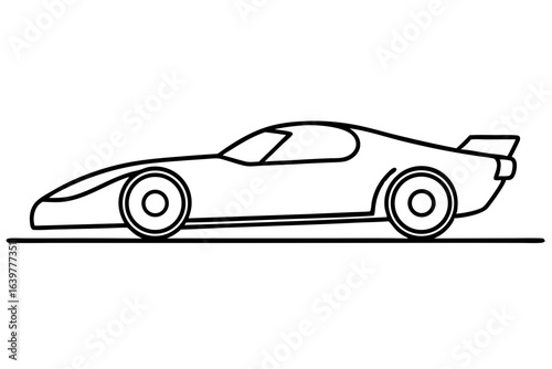 Racing Car at Starting Line Line Art – Minimal Motorsport Outline
