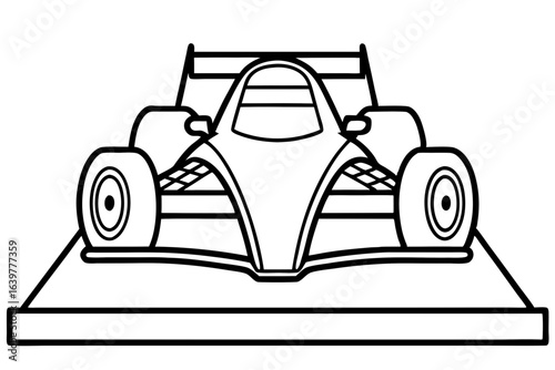 Racing Car at Starting Line Line Art – Minimal Motorsport Outline