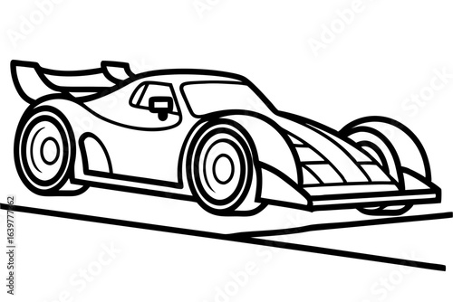 Racing Car at Starting Line Line Art – Minimal Motorsport Outline