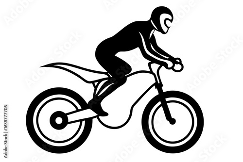 Sport Bike Rider Doing Wheelie Silhouette – Motorcycle Stunt Vector SVG