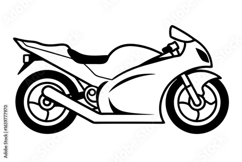 "Side View of Sport Motorcycle in High-Speed Motion – Vector SVG"
