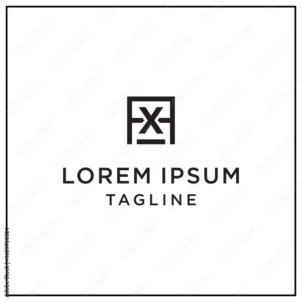Obraz premium ax or xa square logo 