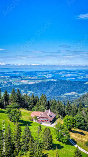 Blick ins Gantrischgebiet, Gurnigel, Kanton Bern, Schweiz, Luftaufnahme, August 2025