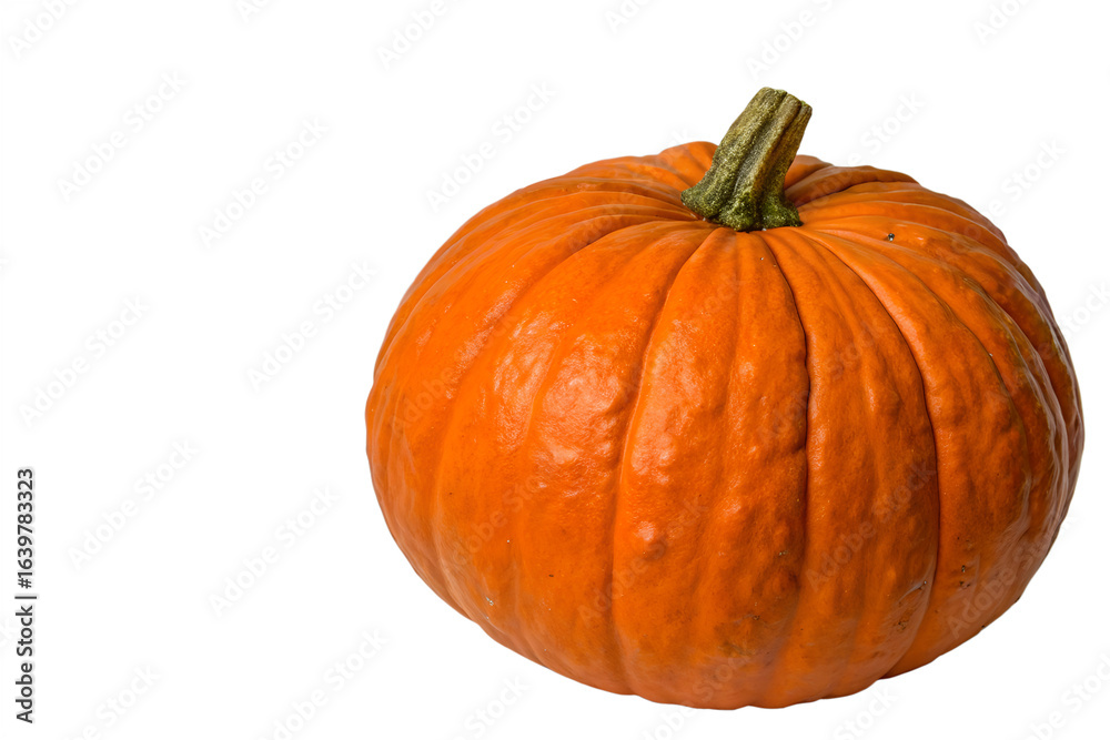 Obraz premium Vibrant Orange Pumpkin Isolated on Transparent Background