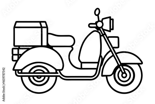 Motorbike Icon with Saddlebags and Luggage Rack Vector