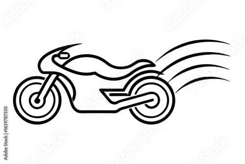 Motorcycle Drifting with Speed Lines Icon Vector