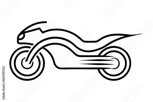 Motorcycle Drifting with Speed Lines Icon Vector