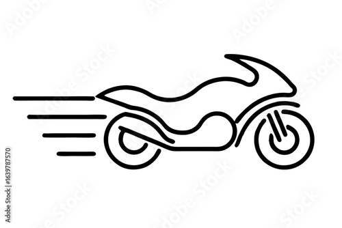 Motorcycle Drifting with Speed Lines Icon Vector