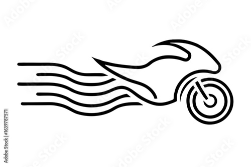 Motorcycle Drifting with Speed Lines Icon Vector