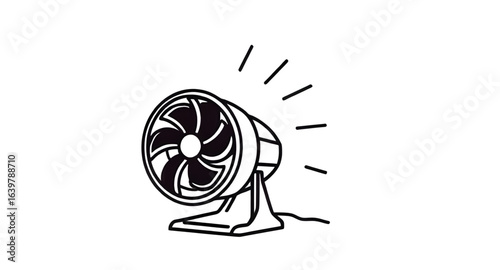 vector illustration of an electric fan, electric fan vector, cooling fan icon, table fan illustration, pedestal fan vector, household fan drawing, desk fan vector, summer fan icon, electric cooling de