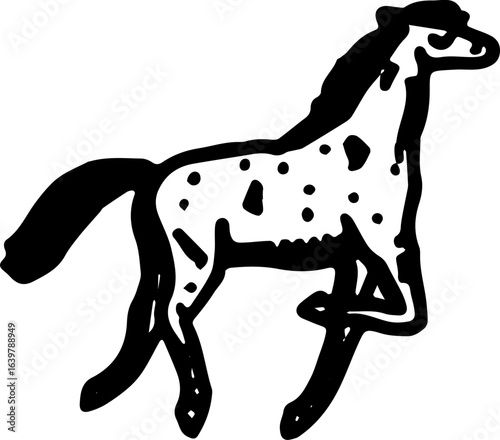abstract design of American wild west desert with cowboys - hand drawn Black illustration. Ilustraciones del viejo oeste. PNG.JPG. VEKTOR
