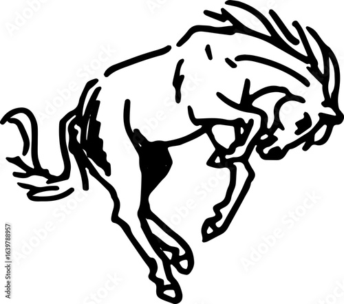 abstract design of American wild west desert with cowboys - hand drawn Black illustration. Ilustraciones del viejo oeste. PNG.JPG. VEKTOR