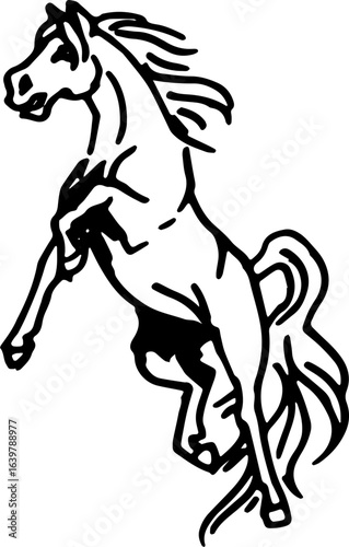abstract design of American wild west desert with cowboys - hand drawn Black illustration. Ilustraciones del viejo oeste. PNG.JPG. VEKTOR