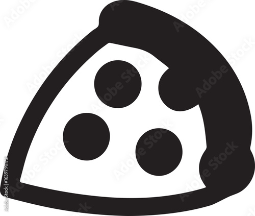 Silhouette style vector minimal pizza logo design, simple black color food illustration icon, modern fast food slice line art branding symbol for Adobe Stock, restaurant business identity, and profess
