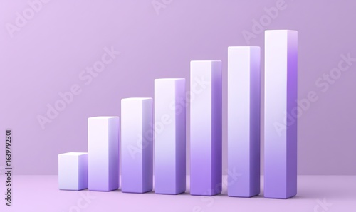 Free Download Growing bar chart showing business success on a purple background, 3D render - GFXLoad
