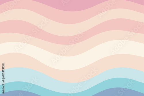 Abstract wavy vector background illustration with a colorful seamless pattern of sea waves on a beach backdrop