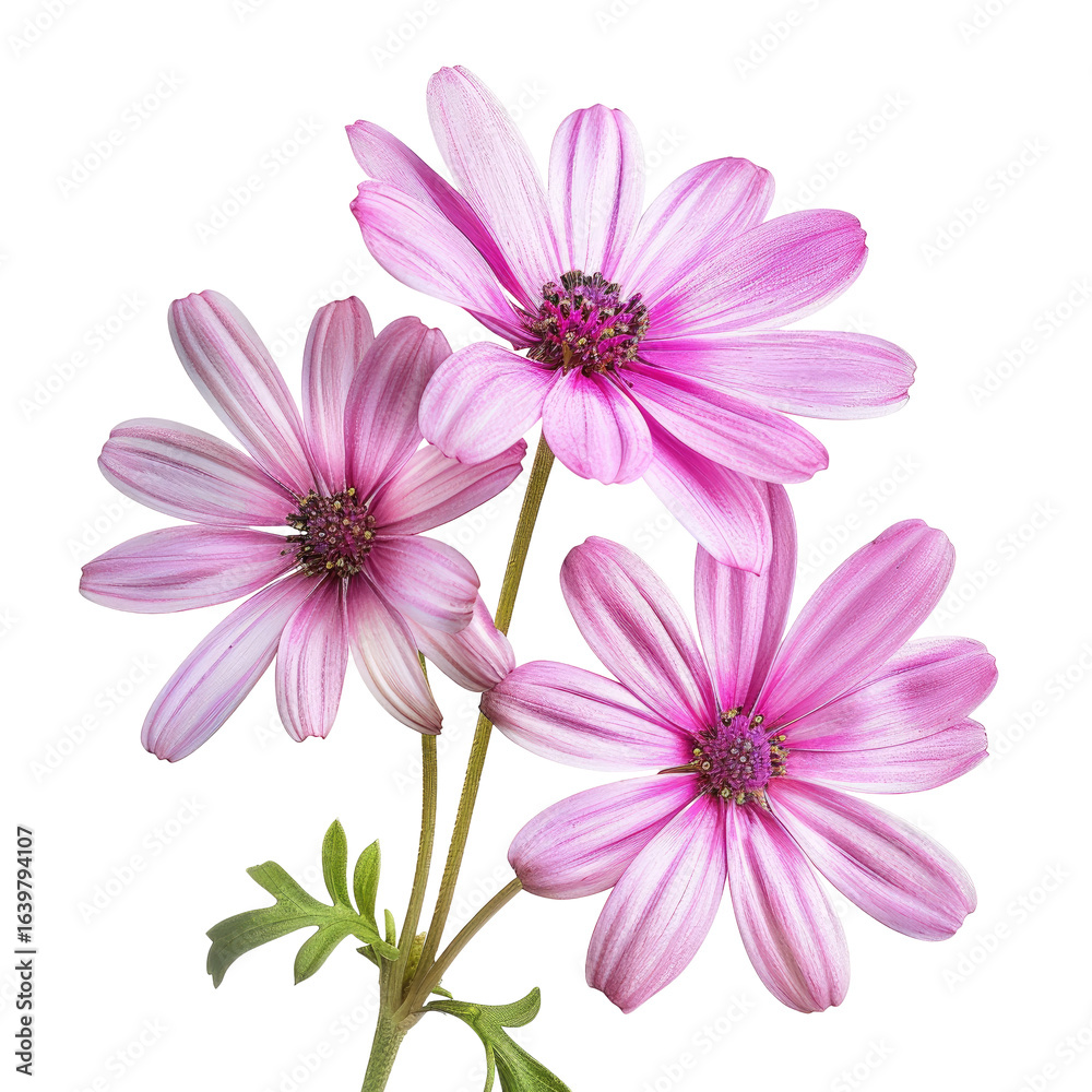 Fototapeta premium Pink flowers, close-up, studio shot, floral design, greeting card