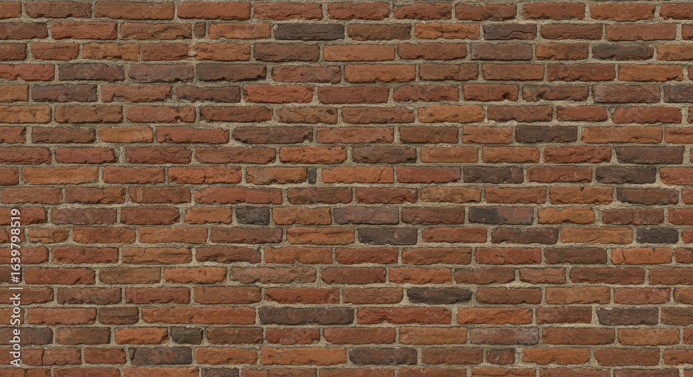 Fototapeta premium A seamless texture of a red brick wall