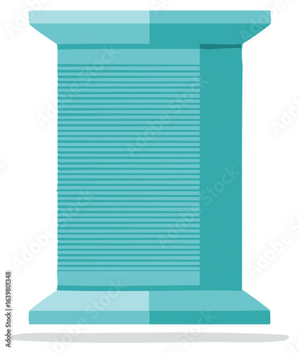 Cyan Sewing Spool Illustration