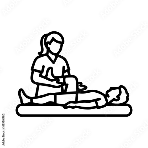 Physical Therapist Patient Assistance Vector Illustration